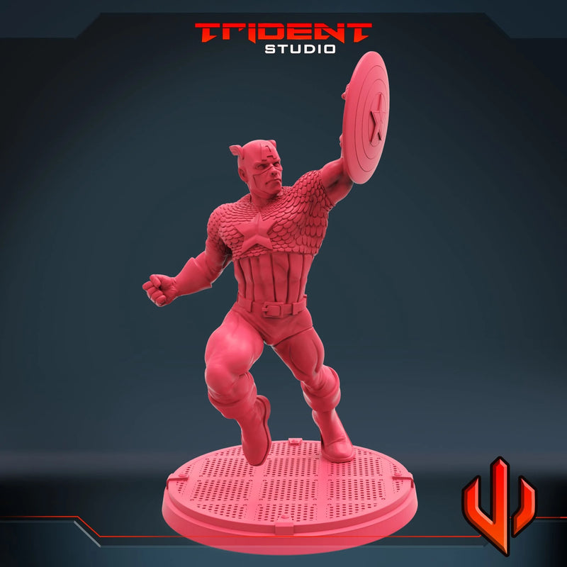 Captain America - Sculpt D Marvel MCP-compatible 40mm resin proxy miniature by Trident Miniatures - product image 2
