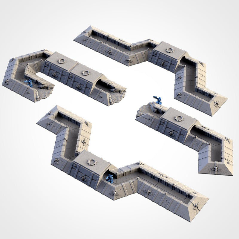 Trenches 3D printed terrain view 2