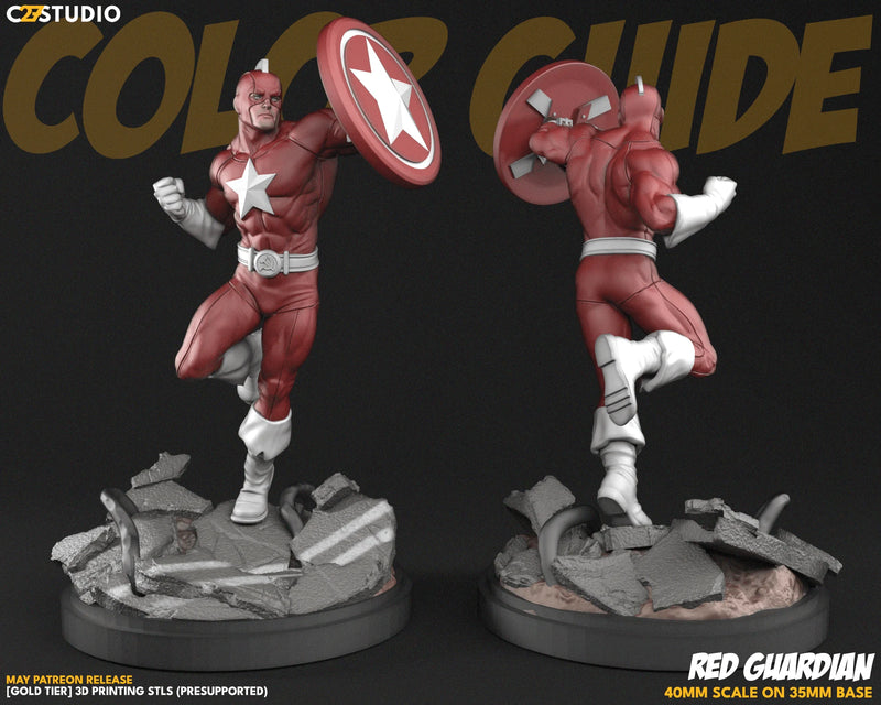 Red Guardian Marvel MCP-compatible resin miniature by C27 Studios - product image 2