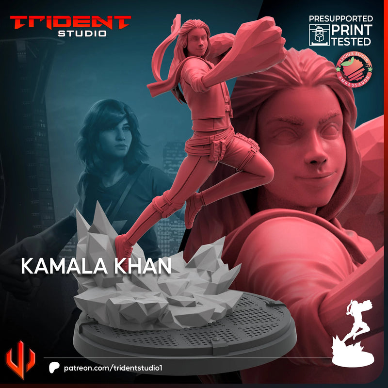 Kamala Khan Marvel MCP-compatible 40mm resin proxy miniature by Trident Miniatures - product image 2