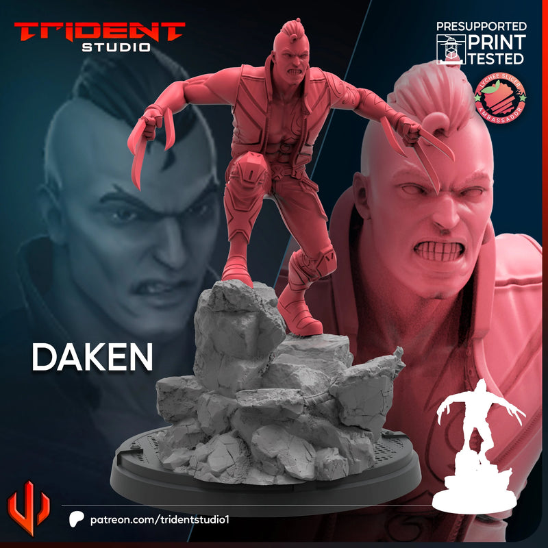 Daken Marvel MCP-compatible 40mm resin proxy miniature by Trident Miniatures - product image 2