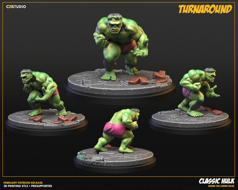 Hulk (Classic) Marvel MCP-compatible resin miniature by C27 Studios - product image 2