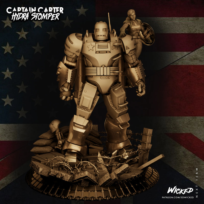 Cap. Carter + Hydra Stomper Sculpture resin statue kit view 2