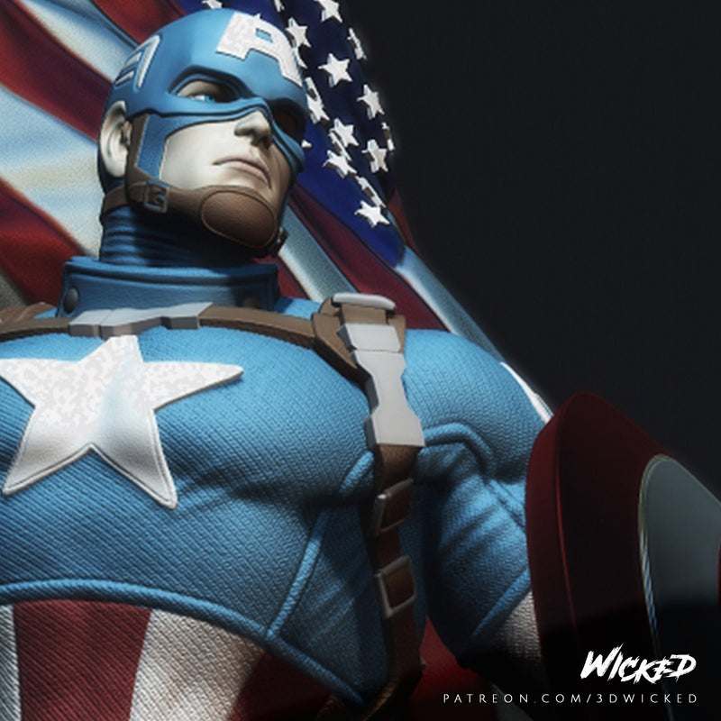 Captain America Sculpture resin statue kit view 2