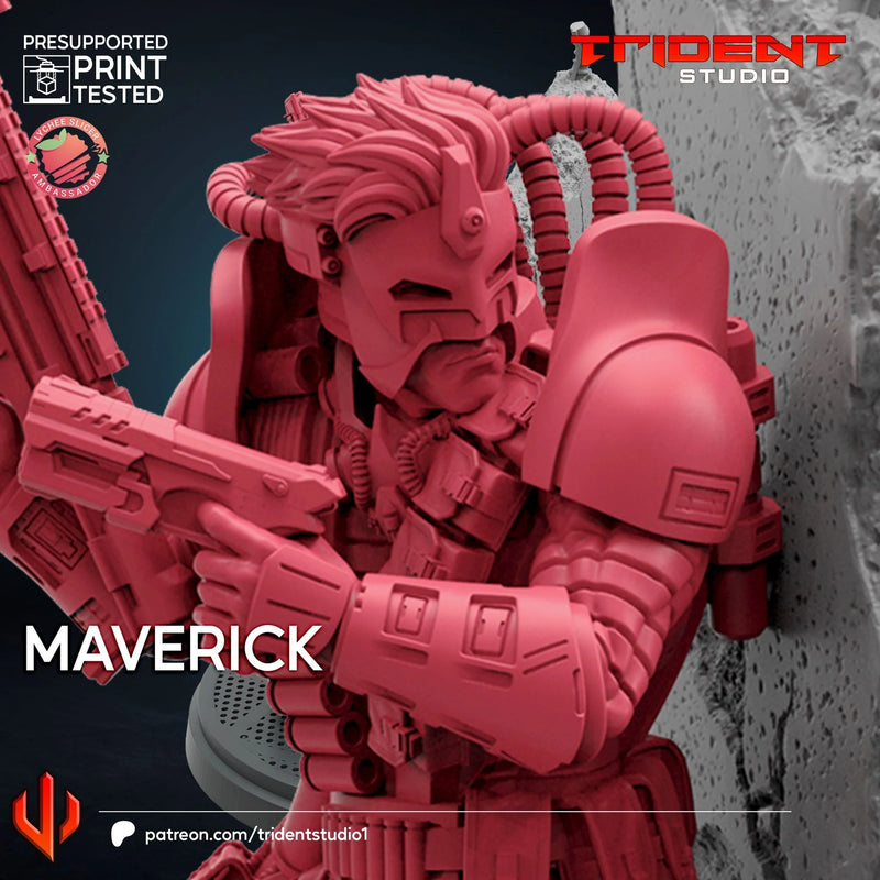 Maverick Marvel MCP-compatible 40mm resin proxy miniature by Trident Miniatures - product image 2