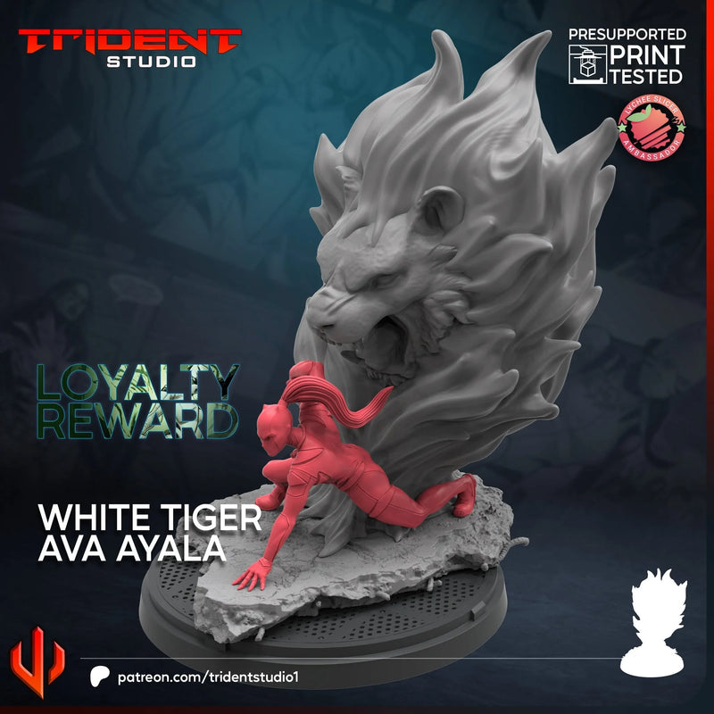 White Tiger (Ava Ayala) Marvel MCP-compatible 40mm resin proxy miniature by Trident Miniatures - product image 2