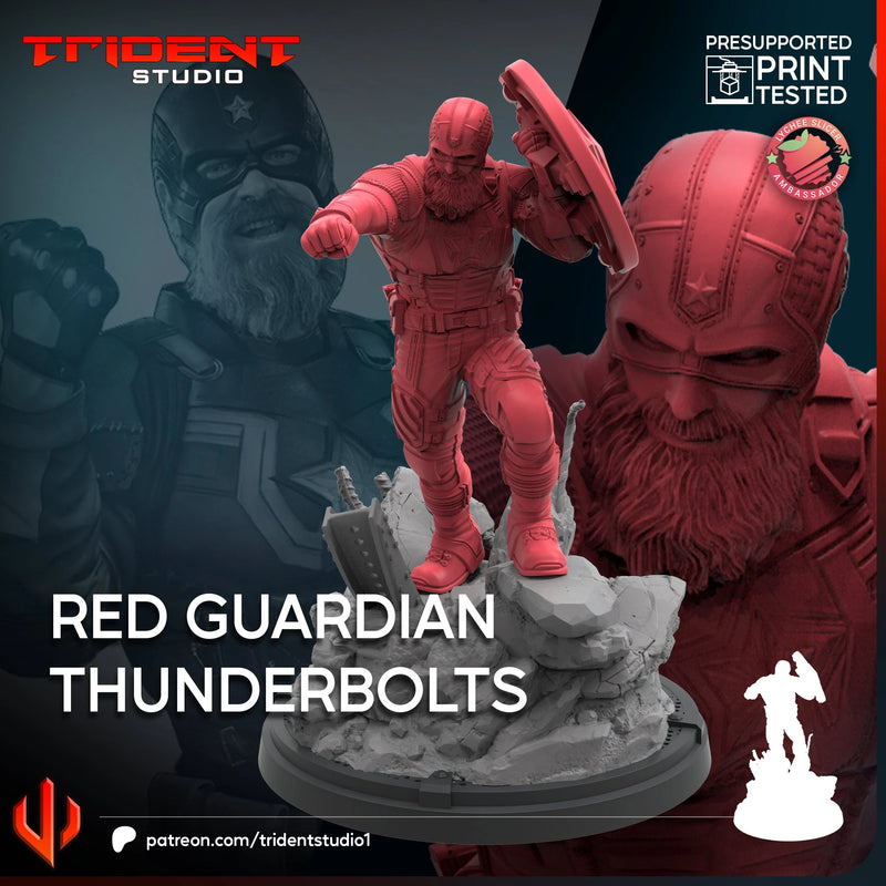 Red Guardian Thunderbolts Marvel MCP-compatible 40mm resin proxy miniature by Trident Miniatures - product image 2