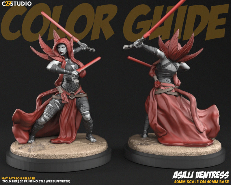 Asajj Ventress Star Wars Shatterpoint-compatible resin miniature by C27 Studios - product image 2