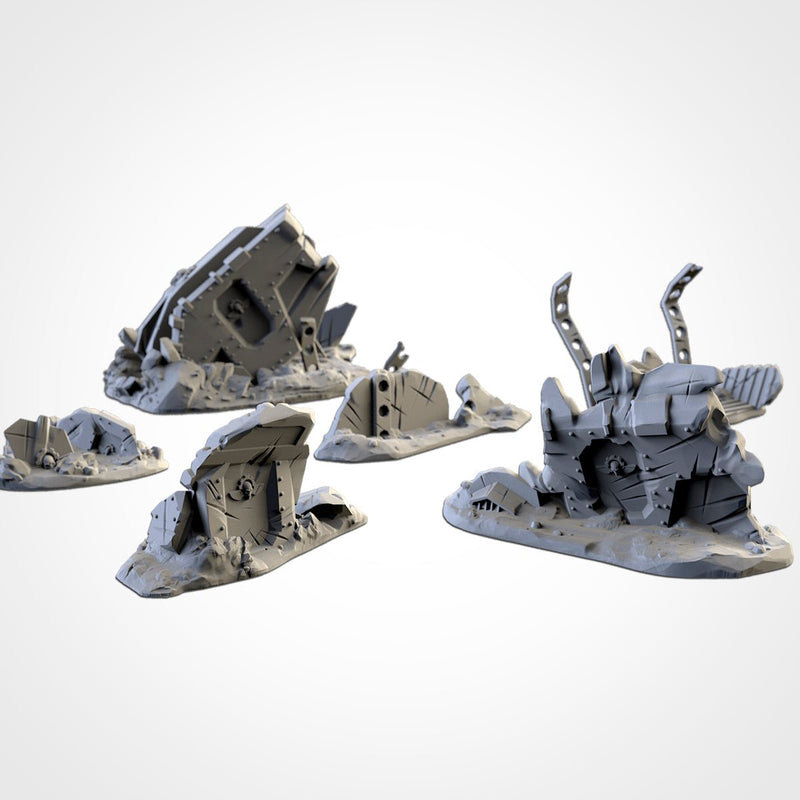 Crashed Vehicles 3D printed terrain view 2