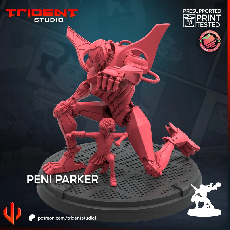 Peni Parker Marvel MCP-compatible 40mm resin proxy miniature by Trident Miniatures - product image 2