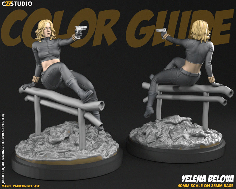 Yelena Belova Marvel MCP-compatible resin miniature by C27 Studios - product image 2