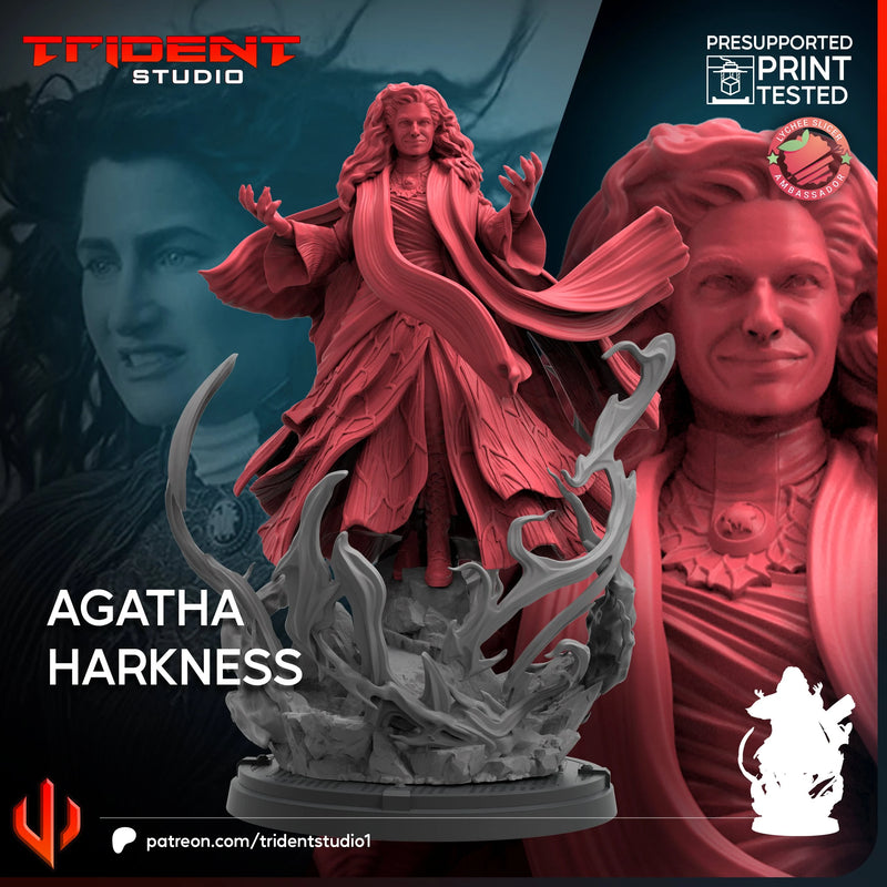 Agatha Harkness Marvel MCP-compatible 40mm resin proxy miniature by Trident Miniatures - product image 2
