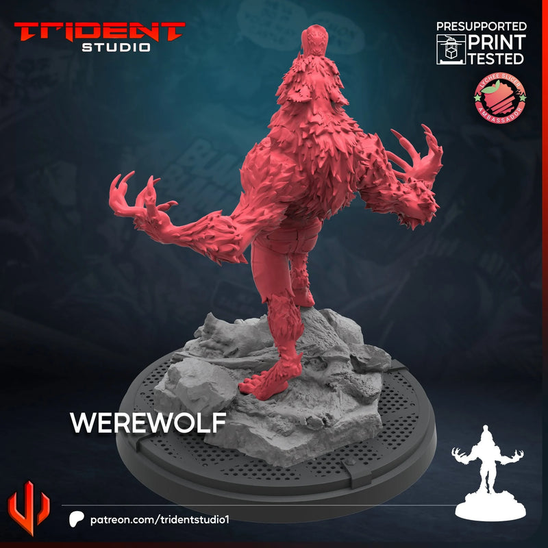Werewolf Marvel MCP-compatible 40mm resin proxy miniature by Trident Miniatures - product image 2