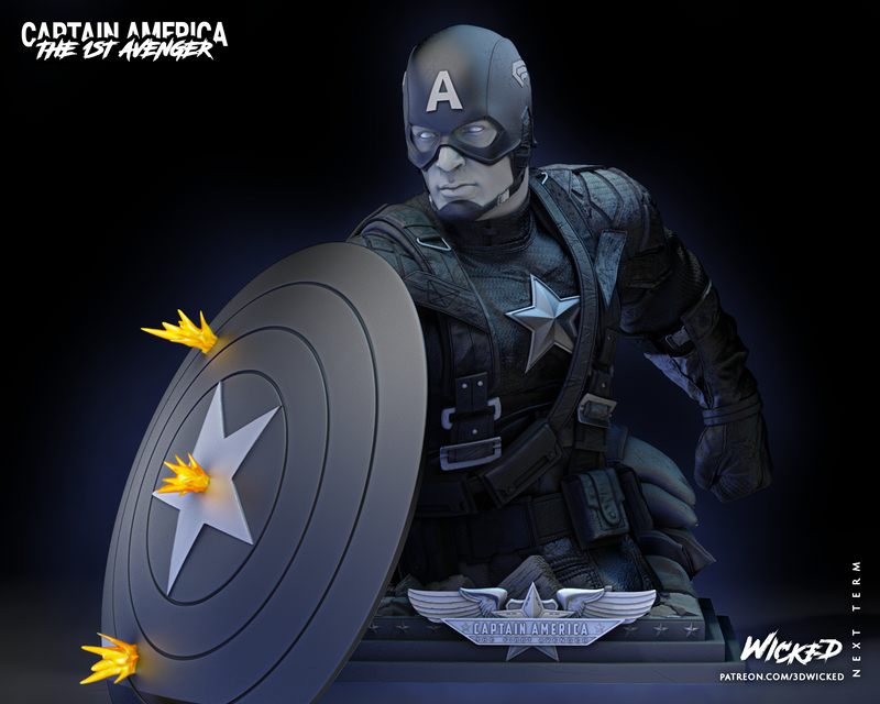 Captain America Bust resin bust kit view 2