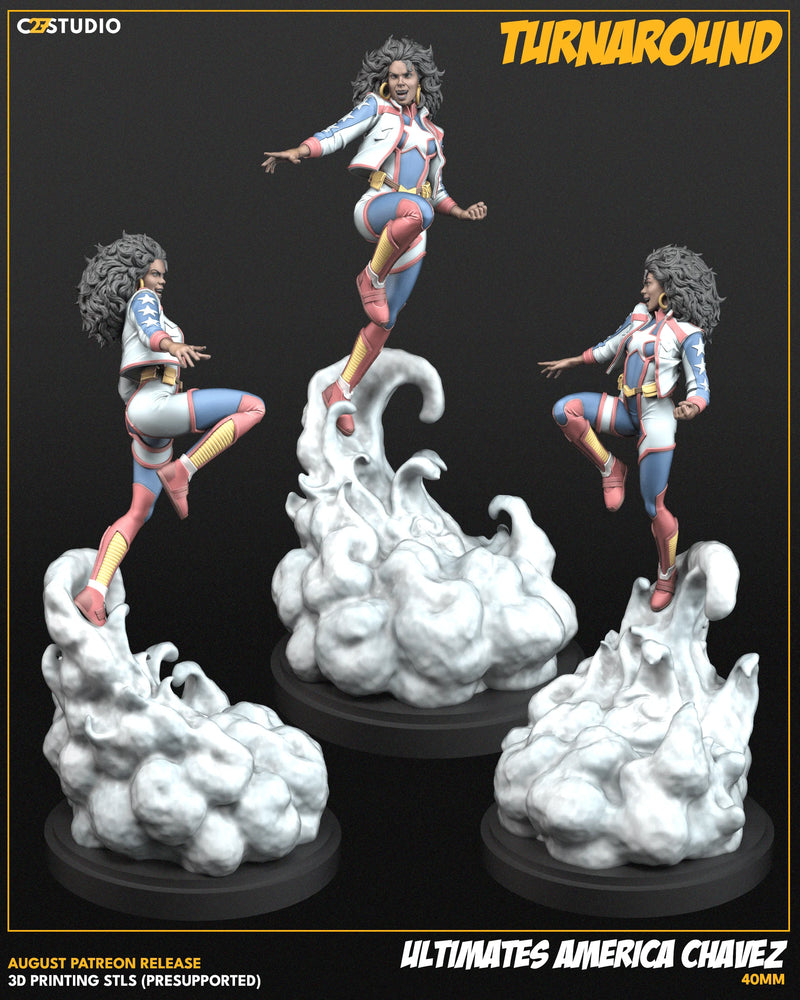 America Chavez (Aug 2025 Sculpt) Marvel MCP-compatible resin miniature by C27 Studios - product image 2