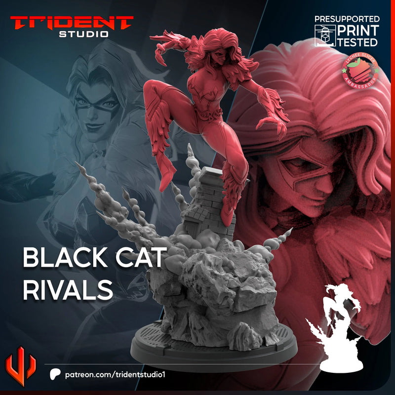Black Cat Rivals Marvel MCP-compatible 40mm resin proxy miniature by Trident Miniatures - product image 2