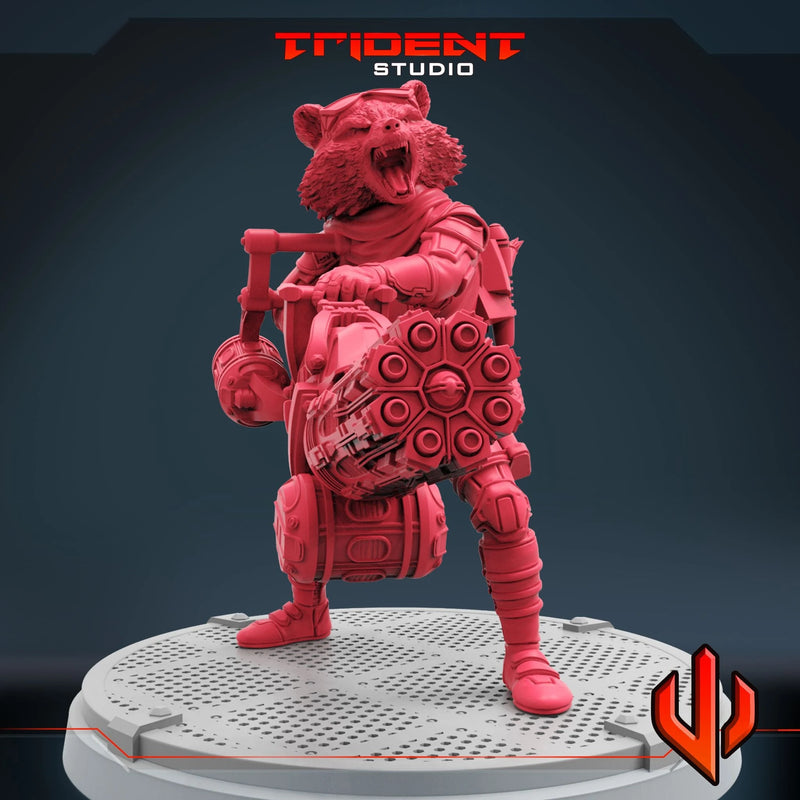 Rocket Raccoon - Sculpt B Marvel MCP-compatible 40mm resin proxy miniature by Trident Miniatures - product image 2