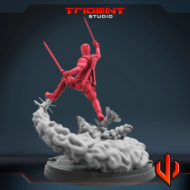 Deadpool Marvel MCP-compatible 40mm resin proxy miniature by Trident Miniatures - product image 2