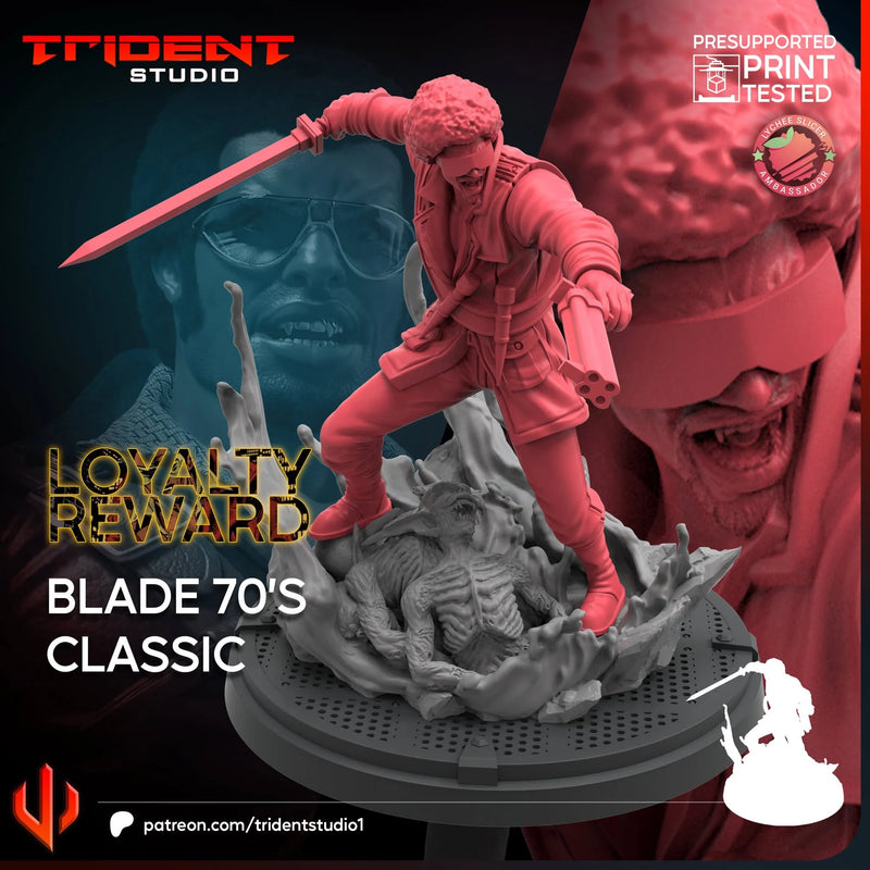 Blade 70s Classic Marvel MCP-compatible 40mm resin proxy miniature by Trident Miniatures - product image 2