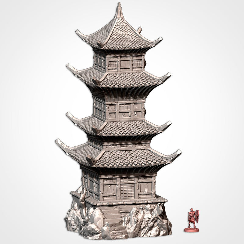 Oriental Buildings 3D printed terrain view 2