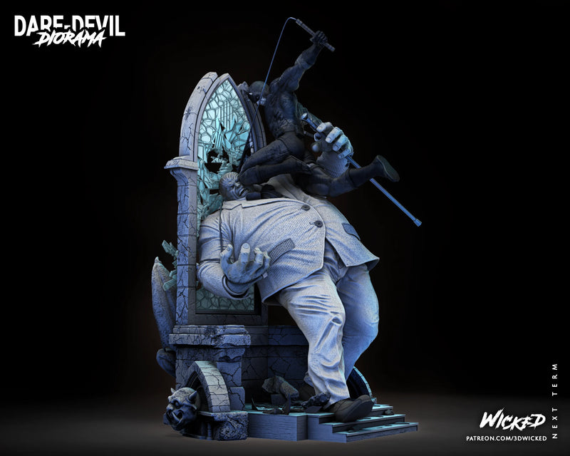Daredevil and Kingpin Sculptures DIORAMA COMPLETE resin diorama kit view 2