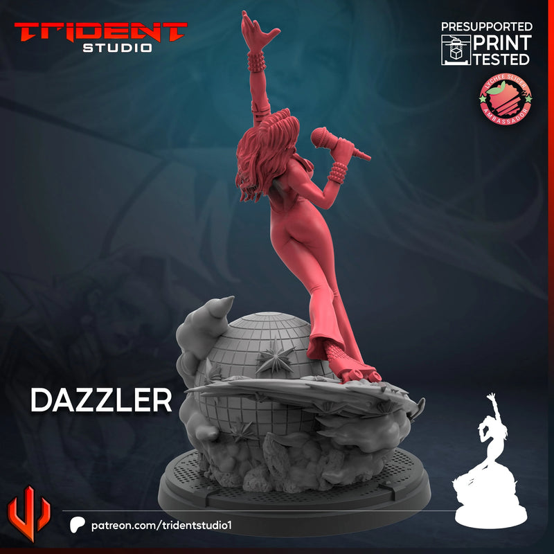 Dazzler Marvel MCP-compatible 40mm resin proxy miniature by Trident Miniatures - product image 2