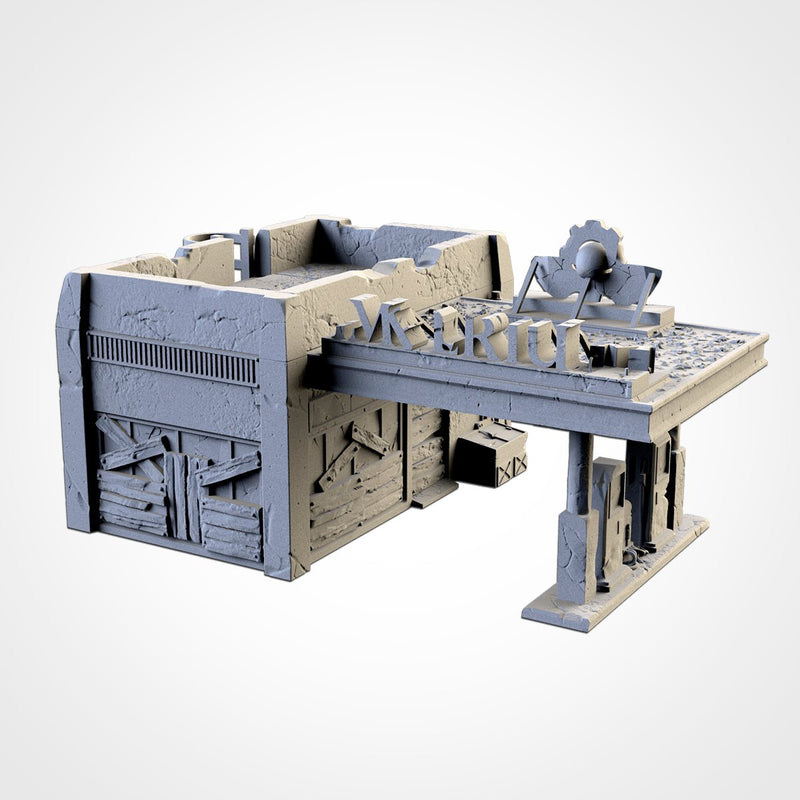 Gas Station 3D printed terrain view 2