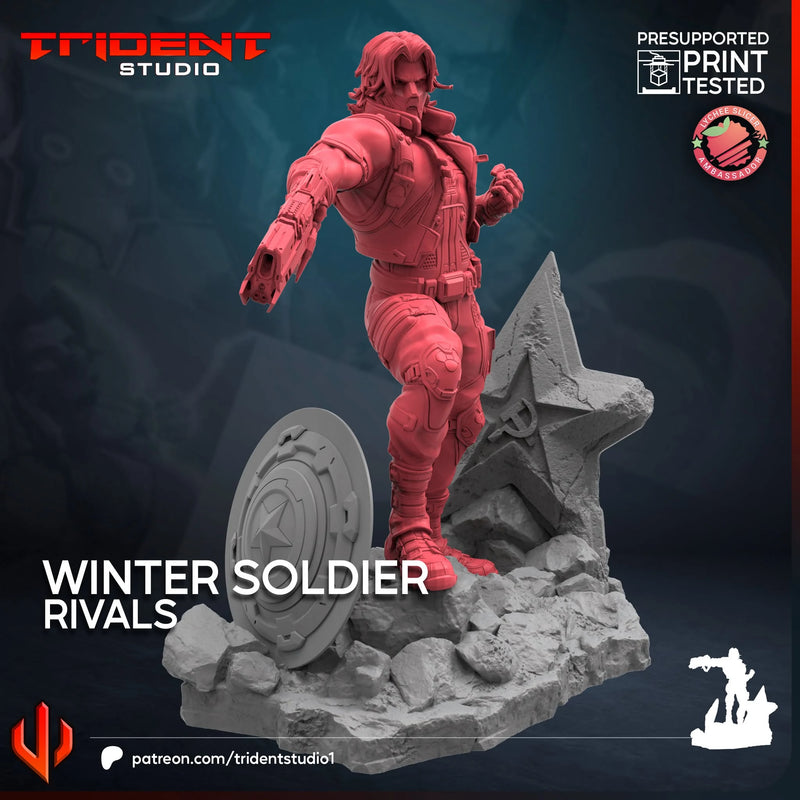 Winter Soldier Rivals Marvel MCP-compatible 40mm resin proxy miniature by Trident Miniatures - product image 2