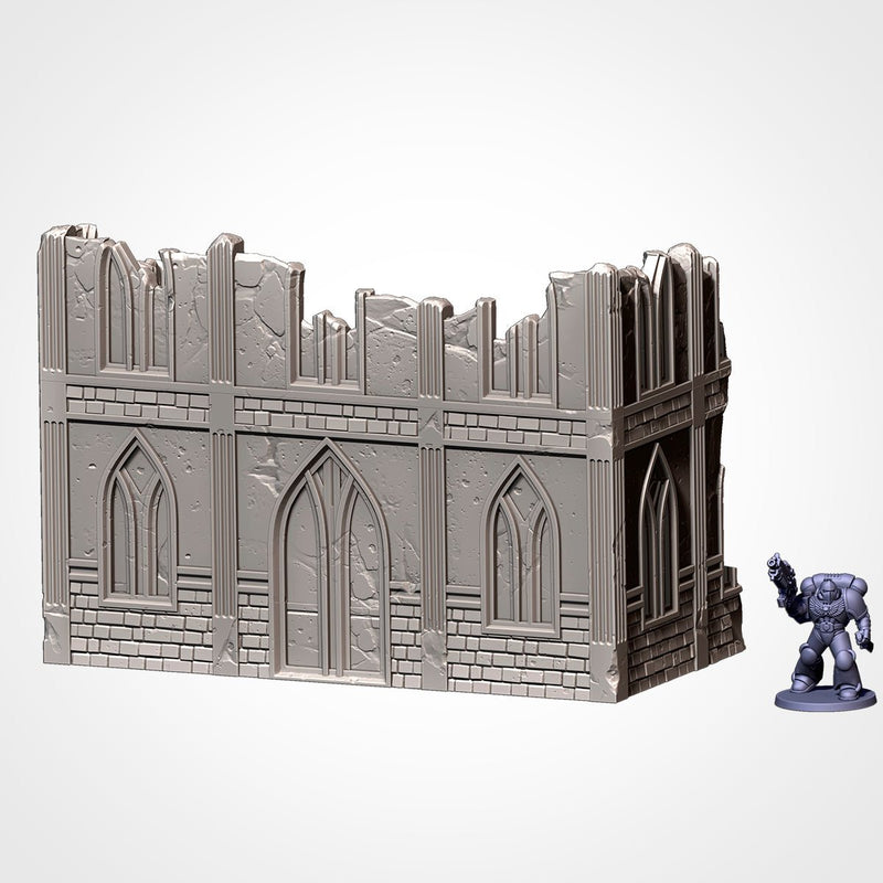 City Classic Ruins GW 10th 3D printed terrain view 2
