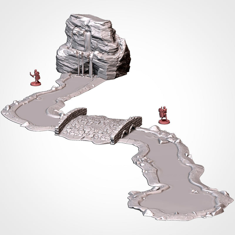 Classic Modular River 3D printed terrain view 2