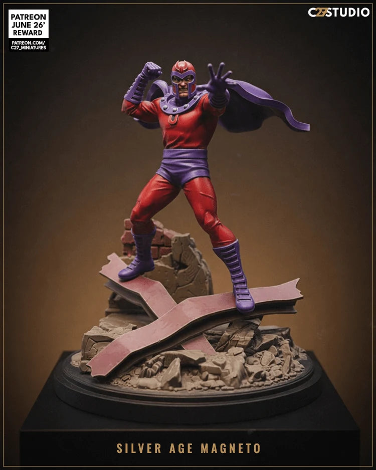 Magneto + Construct (Silver Age) Marvel MCP-compatible resin miniature by C27 Studios - product image 2