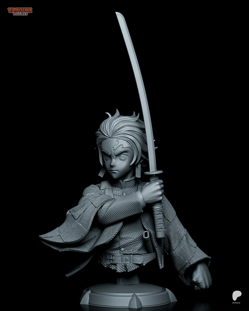 Tanjiro Resin Statue & Bust - Bust view 2