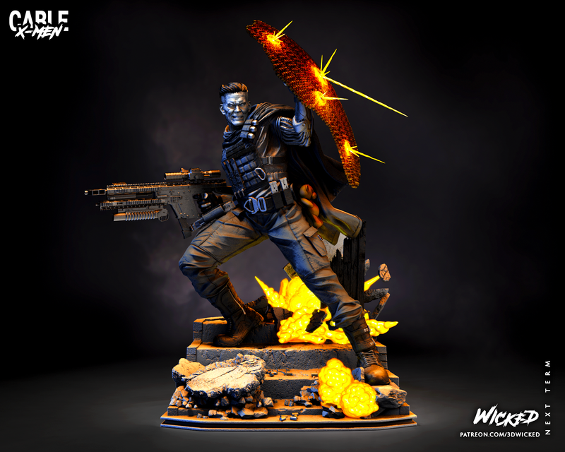 Cable Sculpture resin statue kit view 2