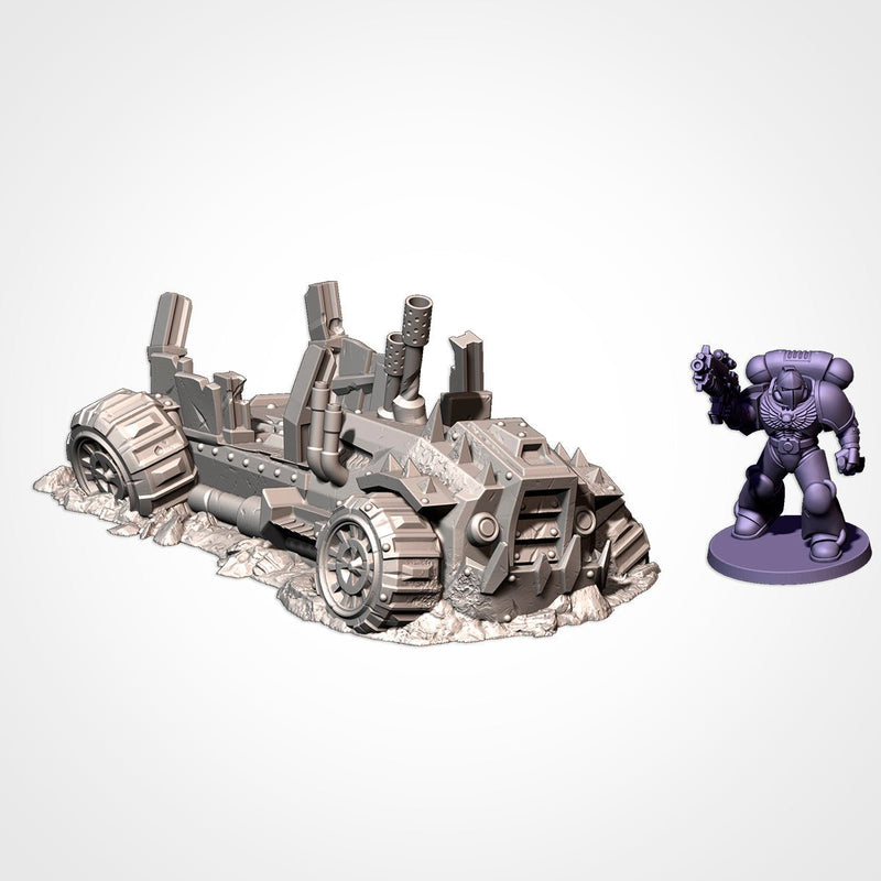 Orc Buggies Destroyed 3D printed terrain view 2
