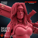 Silver Sable - Sculpt B Marvel MCP-compatible 40mm resin proxy miniature by Trident Miniatures - product image 2
