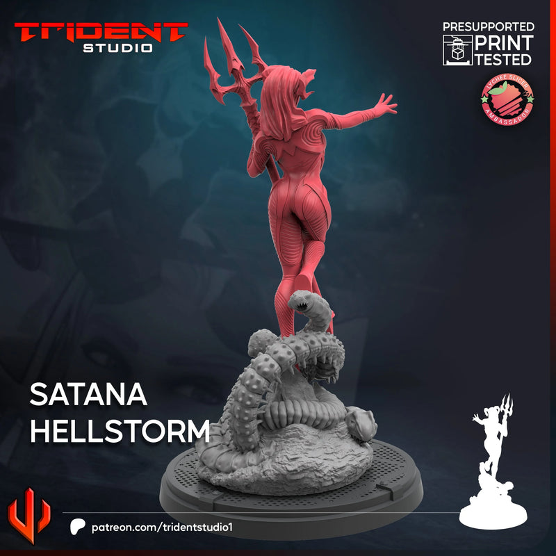 Satana Hellstrom Marvel MCP-compatible 40mm resin proxy miniature by Trident Miniatures - product image 2