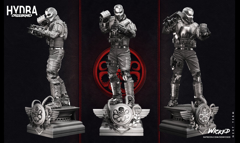 Crossbones Sculpture resin statue kit view 2