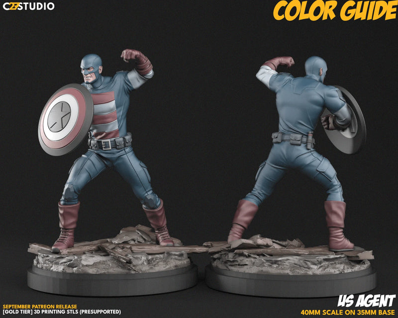 US Agent Marvel MCP-compatible resin miniature by C27 Studios - product image 2