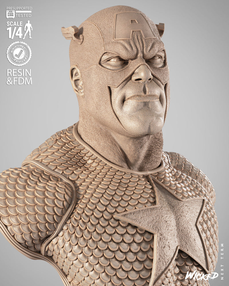 Captain America Portrait Bust resin bust kit view 2