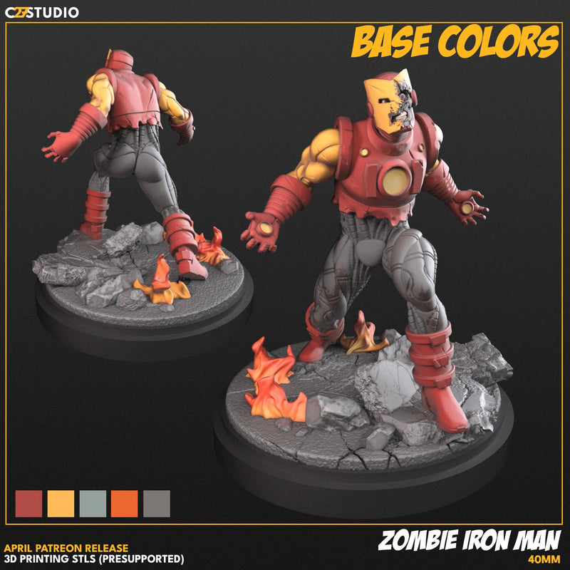 Zombie Iron Man Marvel MCP-compatible resin miniature by C27 Studios - product image 2