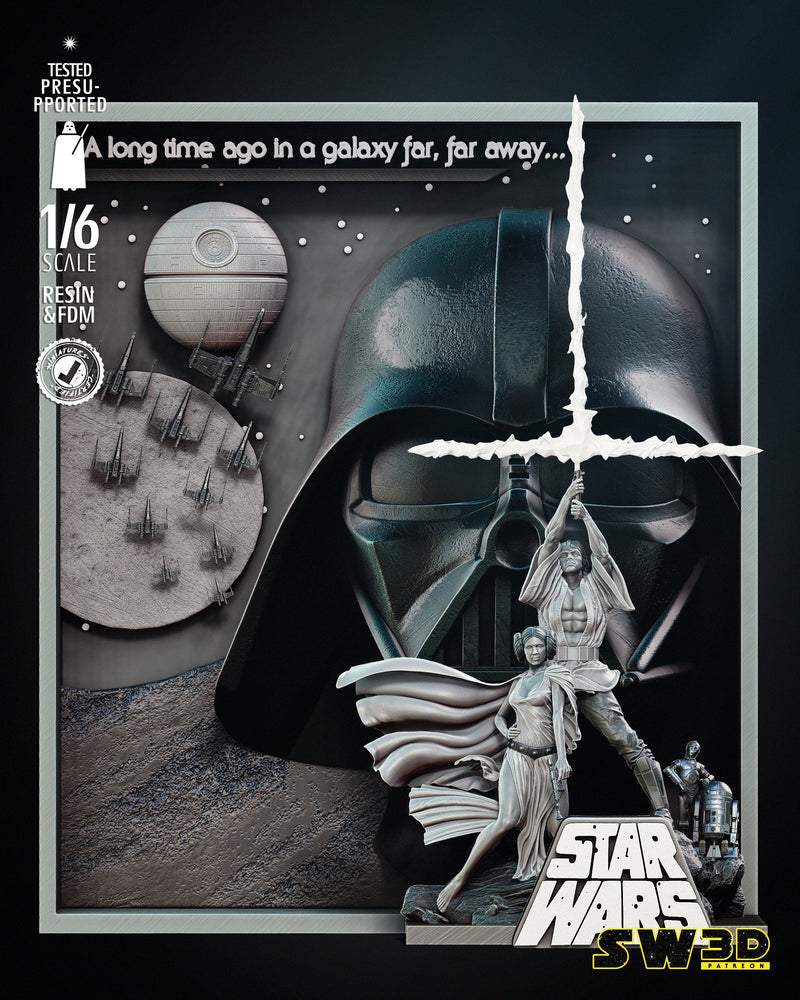 New Hope Luke and Leia Diorama