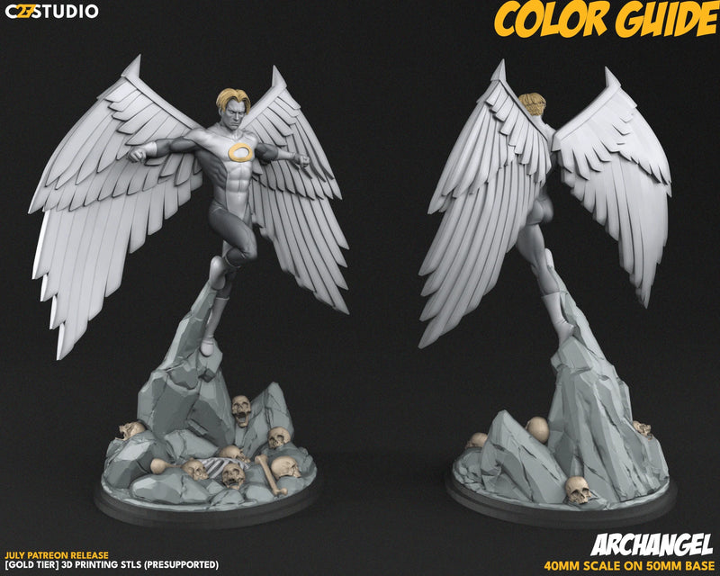 Archangel (Age of Apocalypse) Marvel MCP-compatible resin miniature by C27 Studios - product image 2
