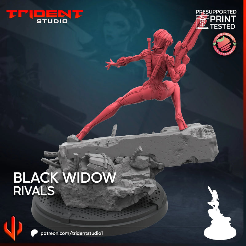 Black Widow Rivals Marvel MCP-compatible 40mm resin proxy miniature by Trident Miniatures - product image 2