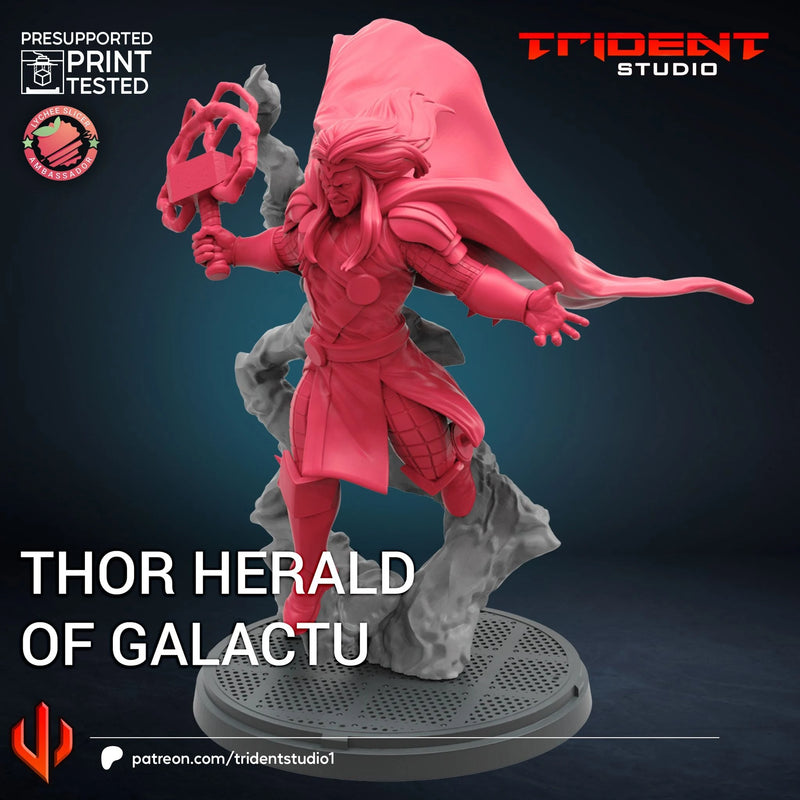 Thor Herald Of Galactus Marvel MCP-compatible 40mm resin proxy miniature by Trident Miniatures - product image 2