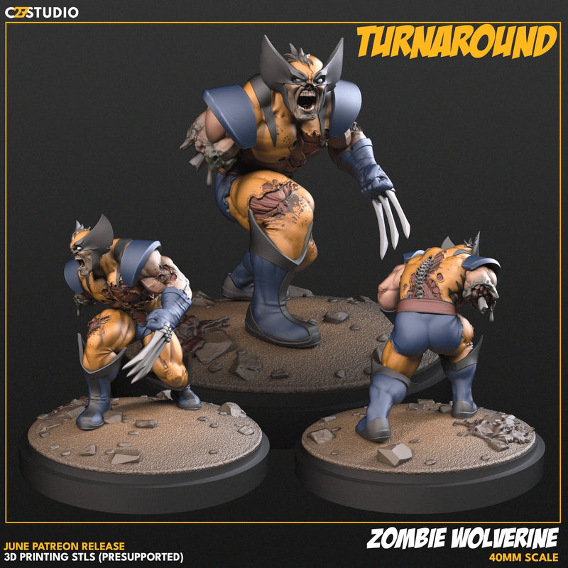 Zombie Wolverine Marvel MCP-compatible resin miniature by C27 Studios - product image 2