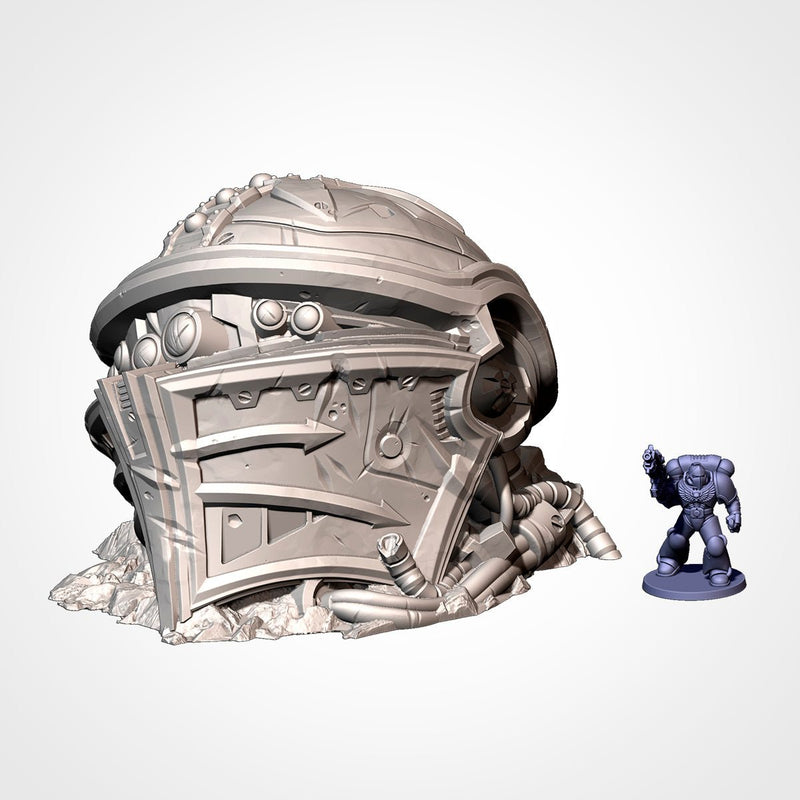 Mega Titan Destroyed 3D printed terrain view 2