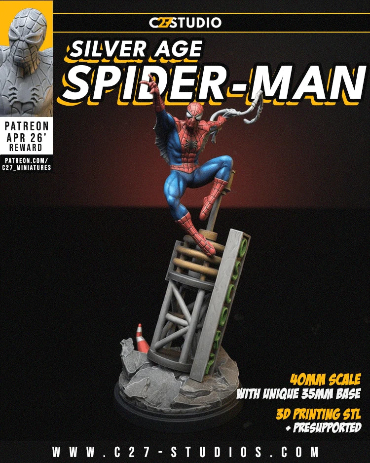Spider-Man (Silver Age) Marvel MCP-compatible resin miniature by C27 Studios - product image 2