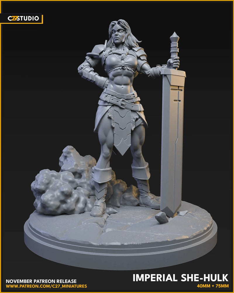 She Hulk (Imperial) Marvel MCP-compatible resin miniature by C27 Studios - product image 2