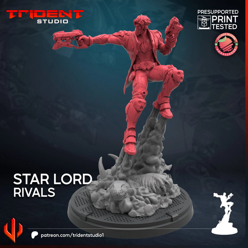 Star-Lord Rivals Marvel MCP-compatible 40mm resin proxy miniature by Trident Miniatures - product image 2