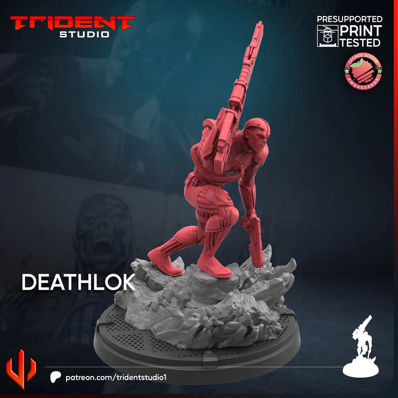 Deathlok Marvel MCP-compatible 40mm resin proxy miniature by Trident Miniatures - product image 2